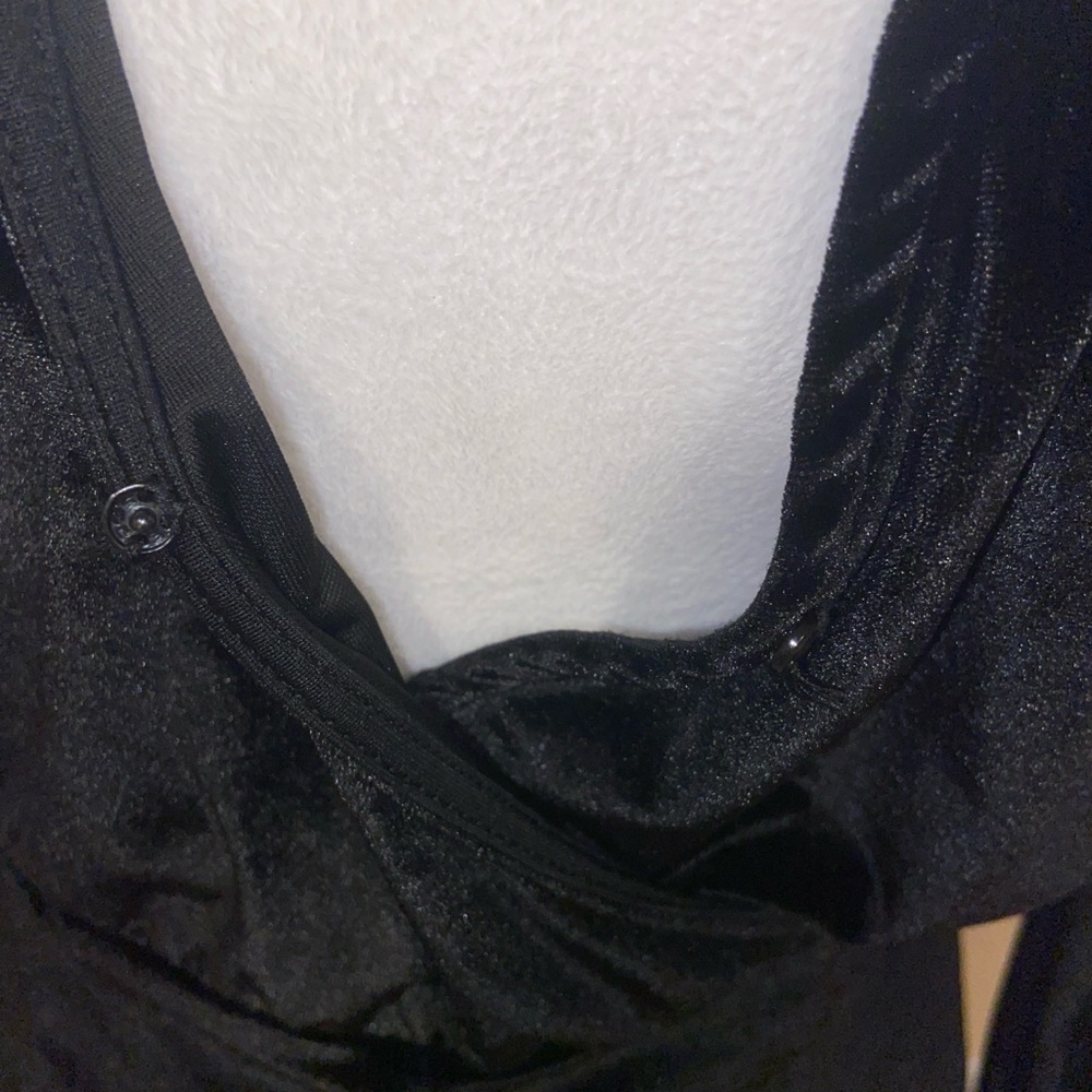 Honey Punch Black Velvet Wrap Romper - Picture 2 of 5